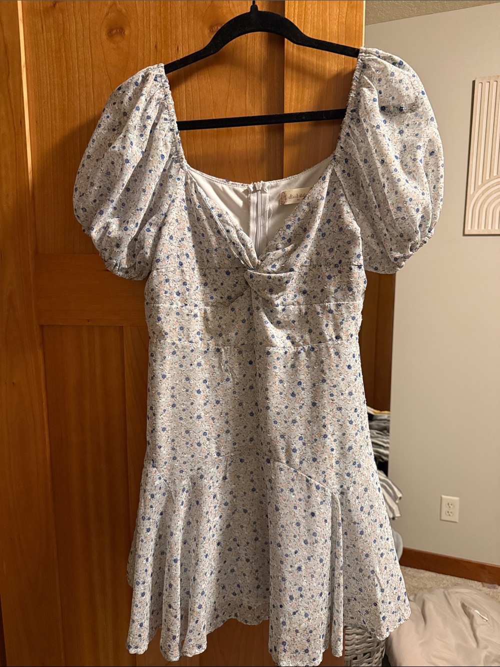 Altar'd State Cream Dress with Blue Floral Print